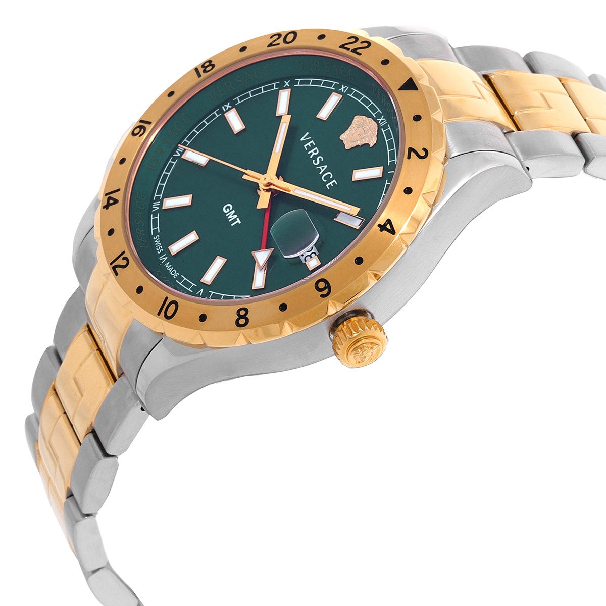 versace hellenyium gmt quartz green dial men's watch v11050016 versace hellenyium gmt quartz green dial men's watch v11050016