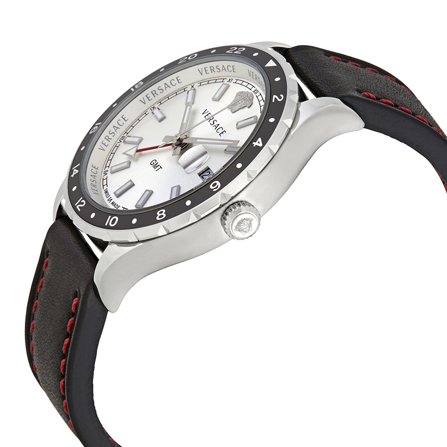 versace hellenyium gmt silver dial men's watch v11070017 versace hellenyium gmt silver dial men's watch v11070017