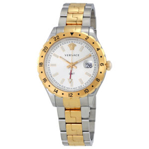 Витрина versace hellenyium gmt silver dial men's watch v1103 0015