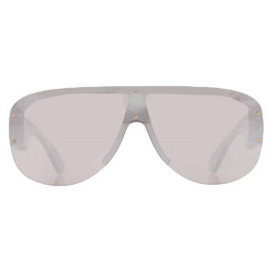 versace light grey mirror silver shield men's sunglasses ve4391 311/6g 148