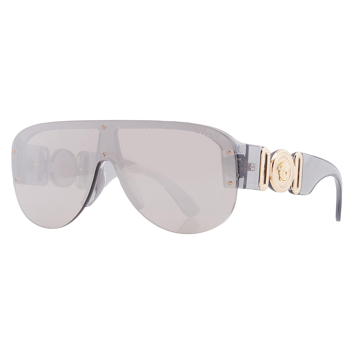 versace light grey mirror silver shield men's sunglasses ve4391 311/6g 148 versace light grey mirror silver shield men's sunglasses ve4391 311/6g 148