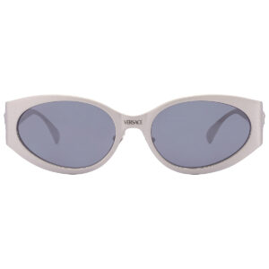 Home versace light grey mirrored black oval ladies sunglasses ve2263 12666g 56