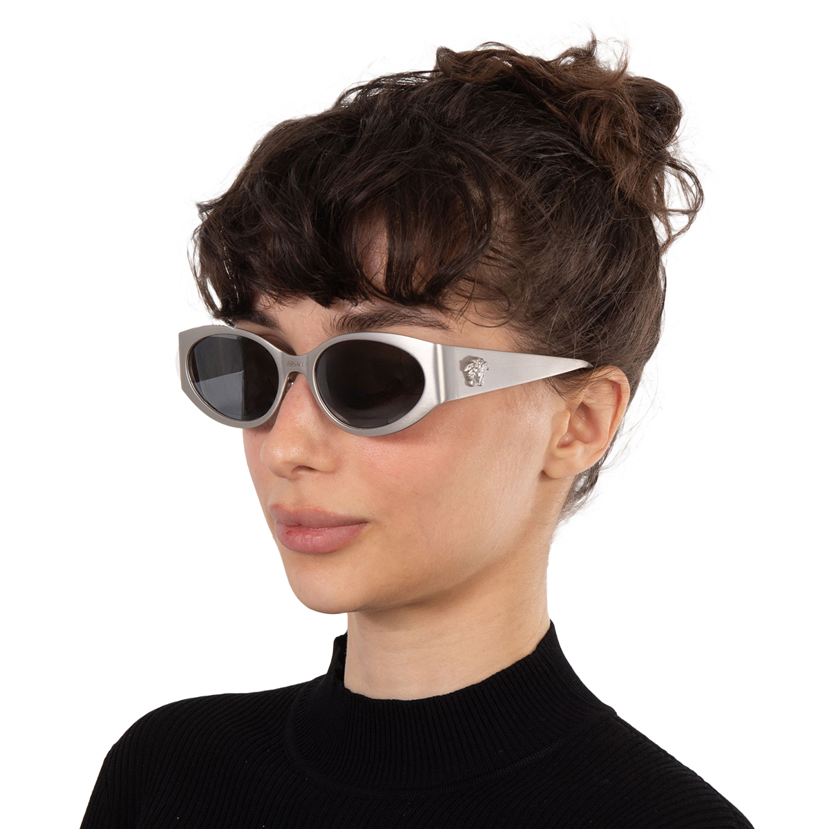 versace light grey mirrored black oval ladies sunglasses ve2263 12666g 56 versace light grey mirrored black oval ladies sunglasses ve2263 12666g 56