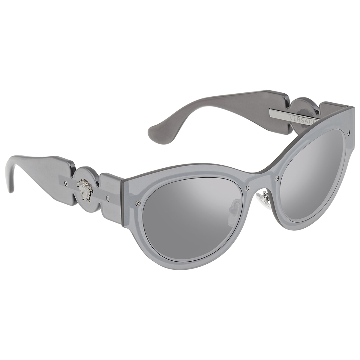 versace light grey mirrored silver cat eye ladies sunglasses ve2234 10016g 53 versace light grey mirrored silver cat eye ladies sunglasses ve2234 10016g 53