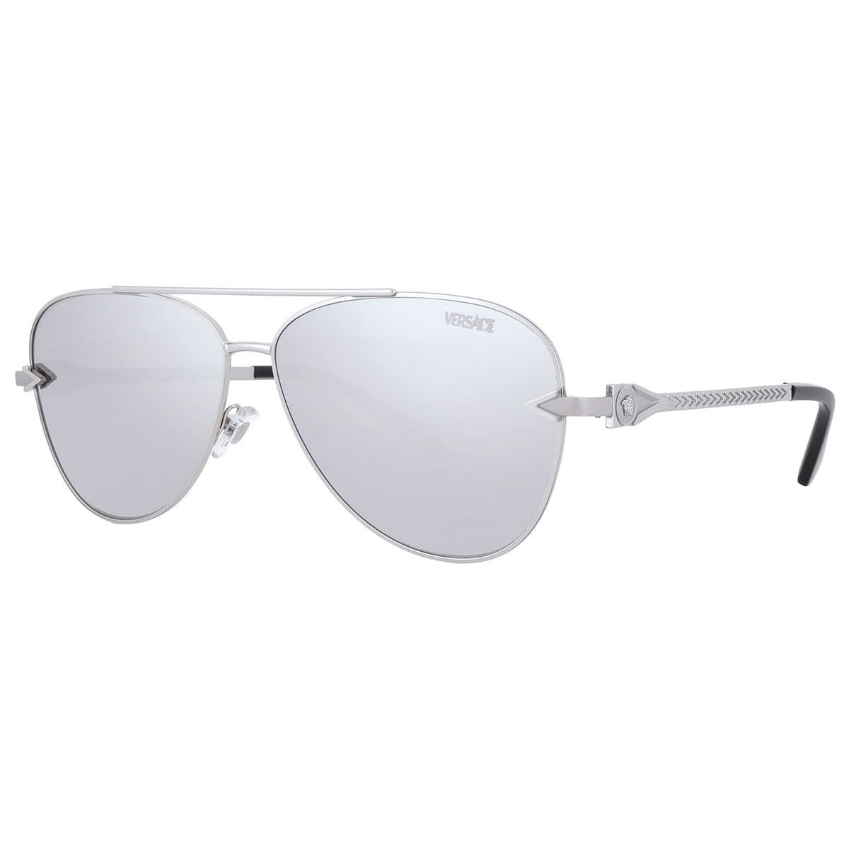 versace light grey silver mirror pilot men's sunglasses ve2283 10006g 61 versace light grey silver mirror pilot men's sunglasses ve2283 10006g 61