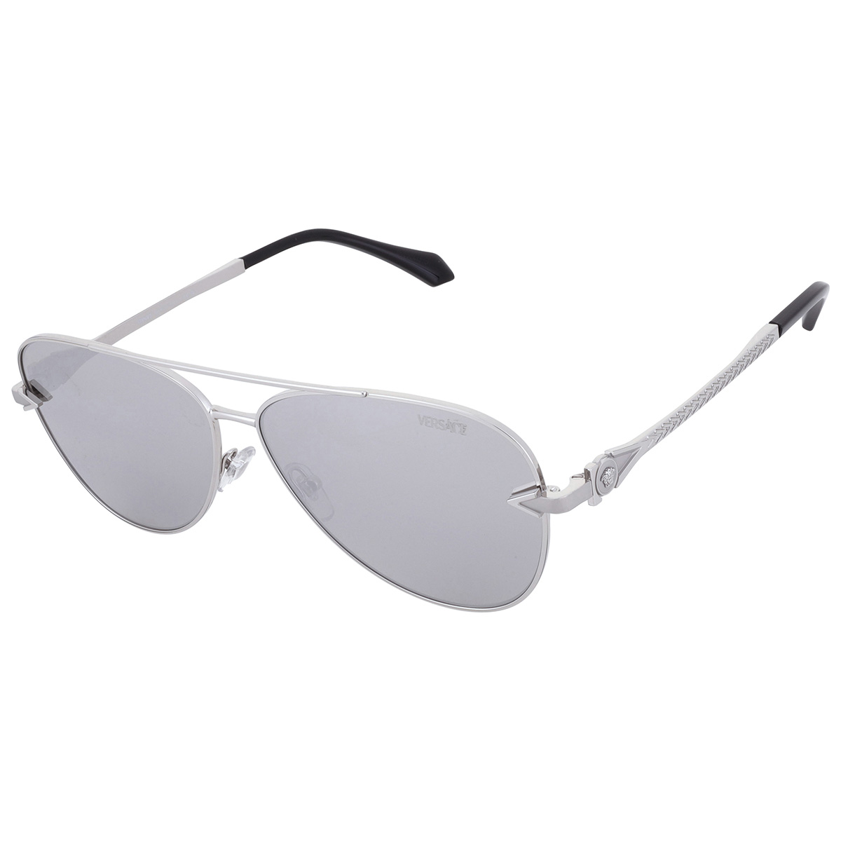 versace light grey silver mirror pilot men's sunglasses ve2283 10006g 61 versace light grey silver mirror pilot men's sunglasses ve2283 10006g 61