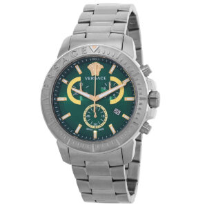 Витрина versace new chrono chronograph quartz green dial men's watch ve2e00821