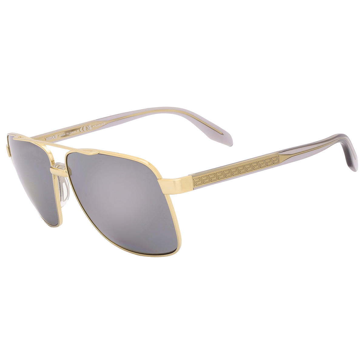 versace polarized dark grey mirror silver navigator men's sunglasses ve2174 1002z3 59 versace polarized dark grey mirror silver navigator men's sunglasses ve2174 1002z3 59