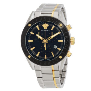 Витрина versace v chrono chronograph quartz black dial men's watch vehb00619