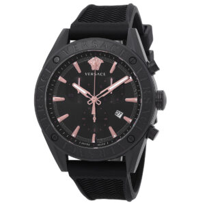 Витрина versace v chrono quartz black dial men's watch vehb00419