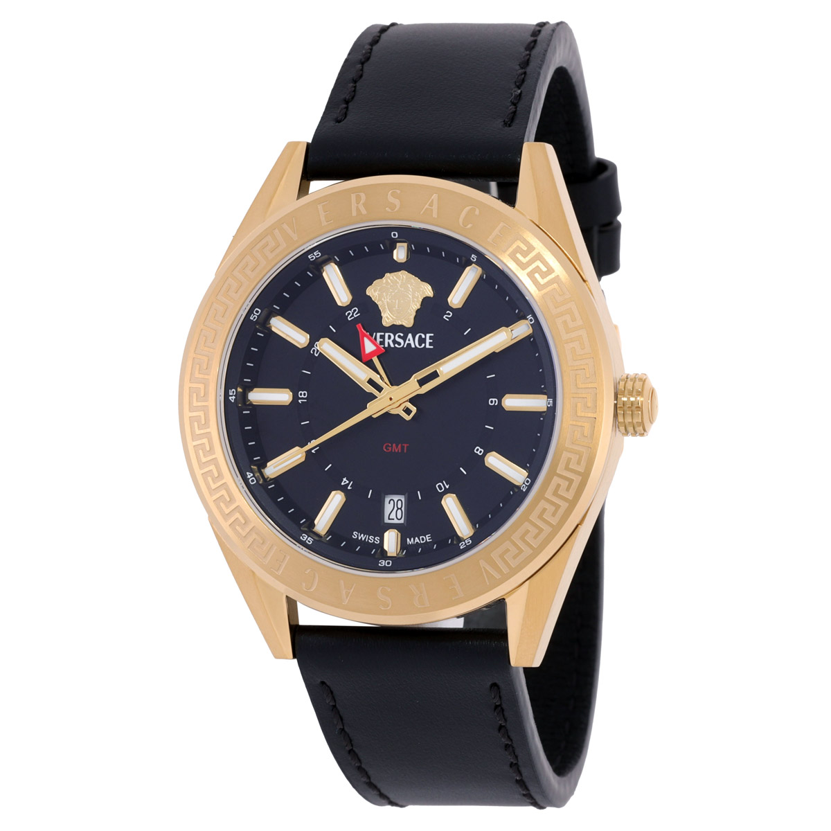 versace v code gmt quartz black dial men's watch veafa0224 versace v code gmt quartz black dial men's watch veafa0224