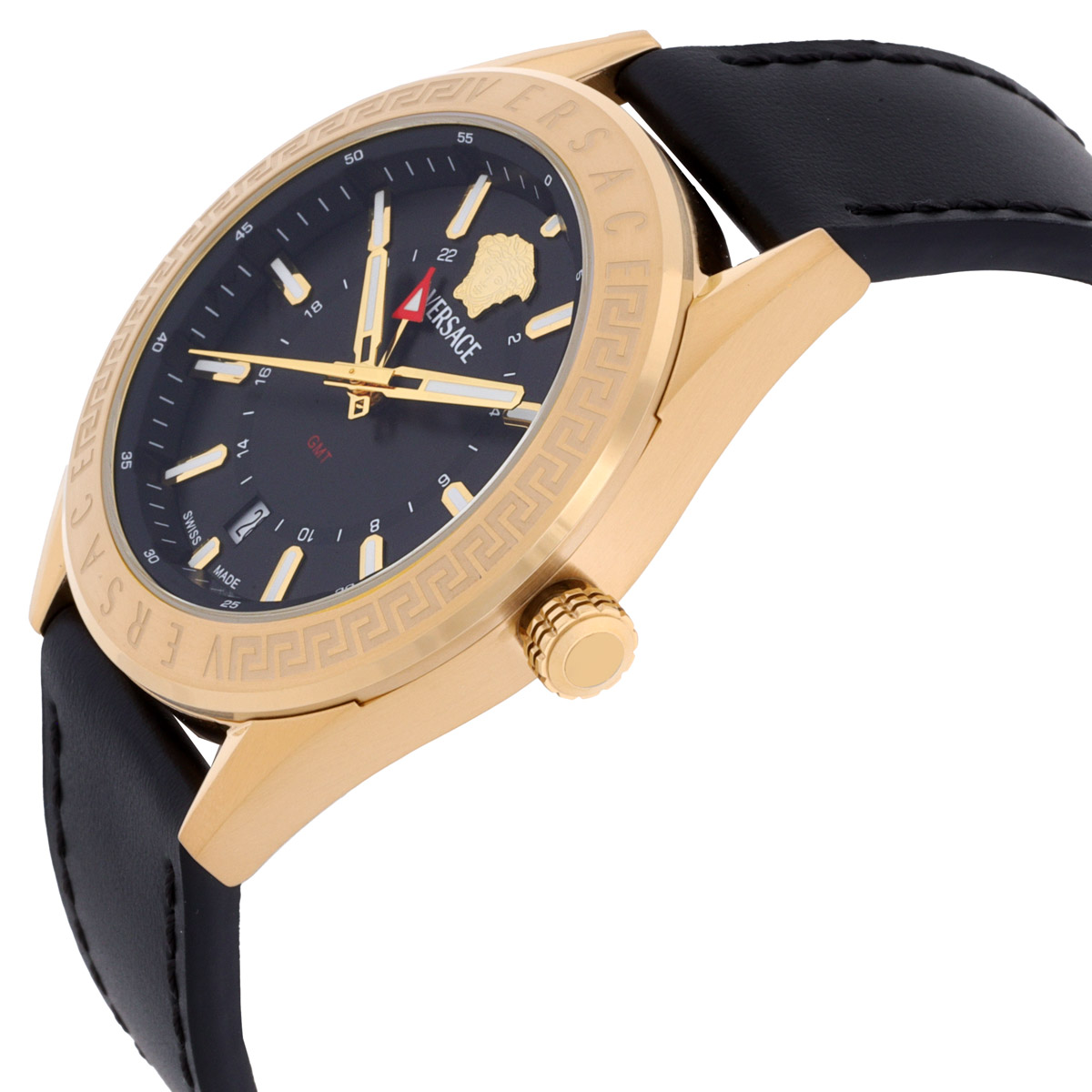 versace v code gmt quartz black dial men's watch veafa0224 versace v code gmt quartz black dial men's watch veafa0224