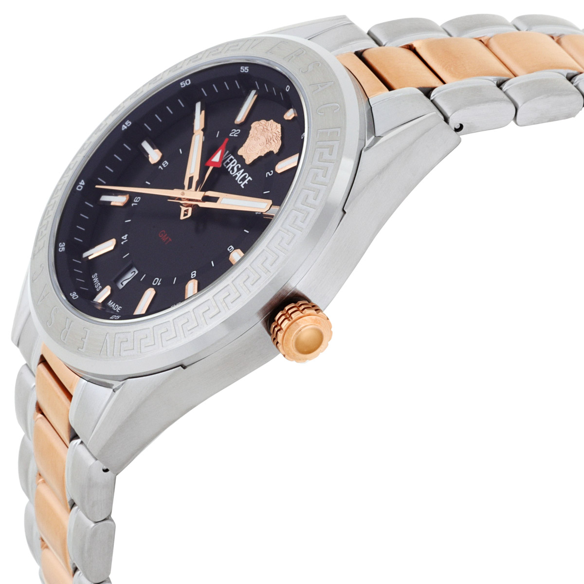 versace v code gmt quartz black dial men's watch veafa0624 versace v code gmt quartz black dial men's watch veafa0624