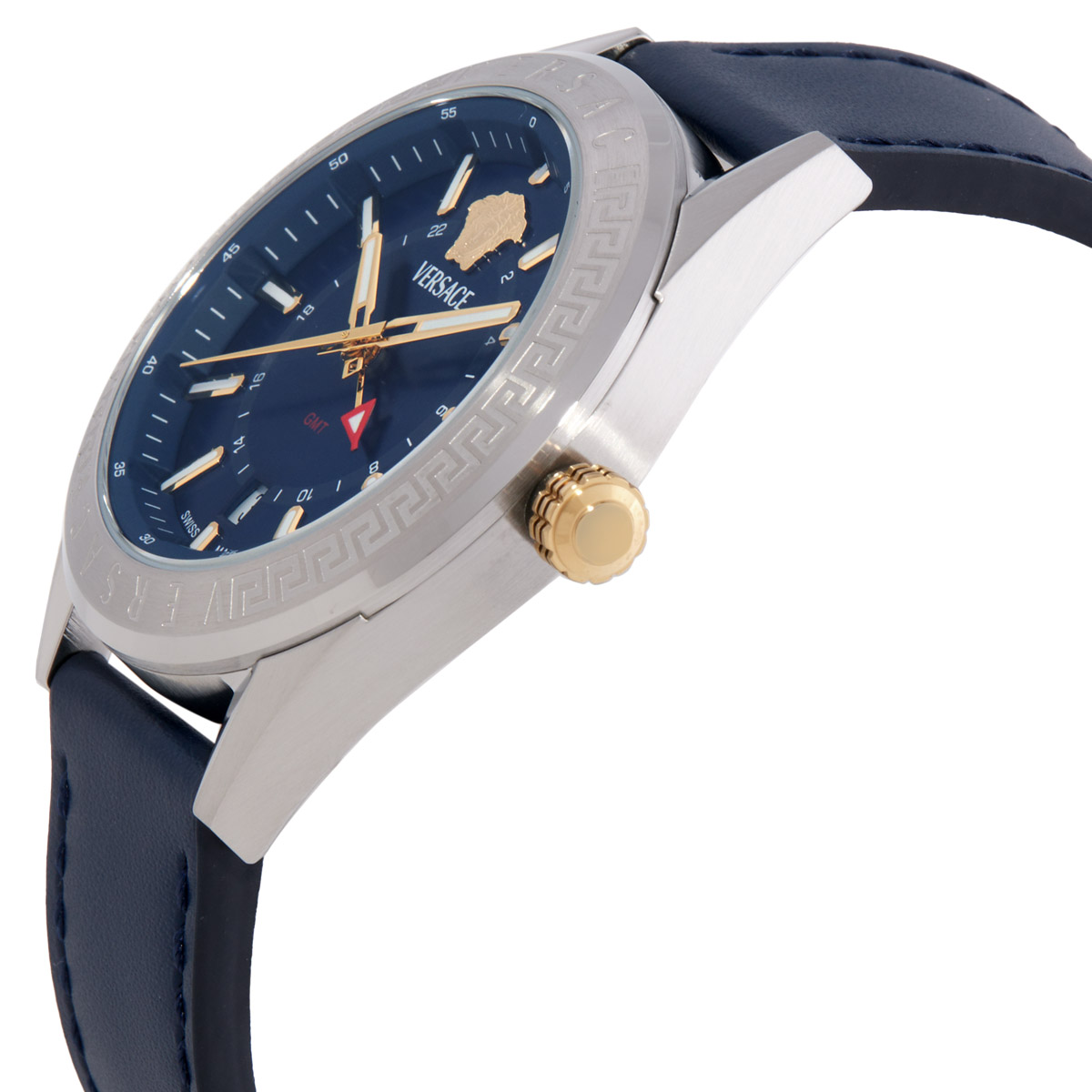 versace v code gmt quartz blue dial men's watch veafa0124 versace v code gmt quartz blue dial men's watch veafa0124