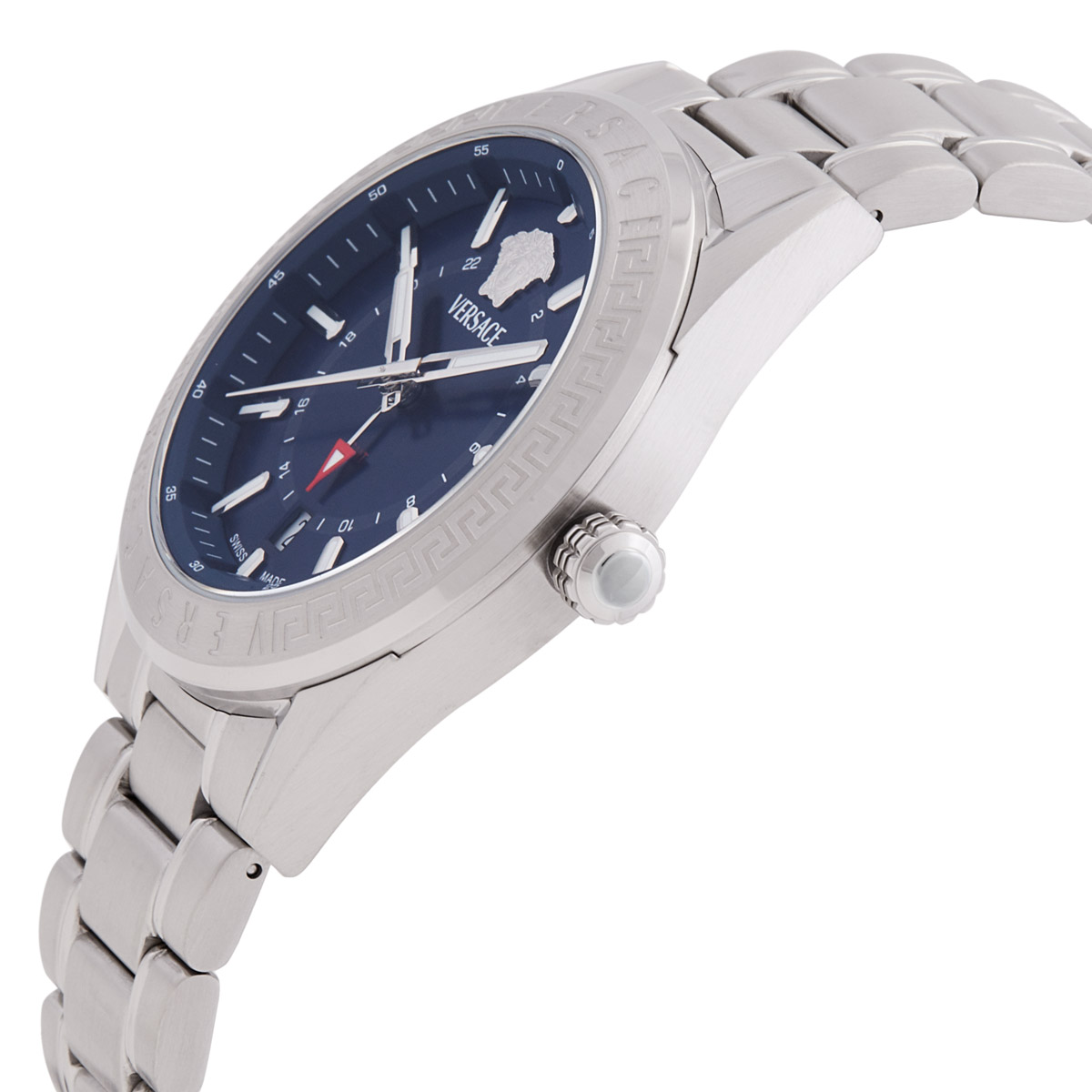 versace v code gmt quartz blue dial men's watch veafa0424 versace v code gmt quartz blue dial men's watch veafa0424