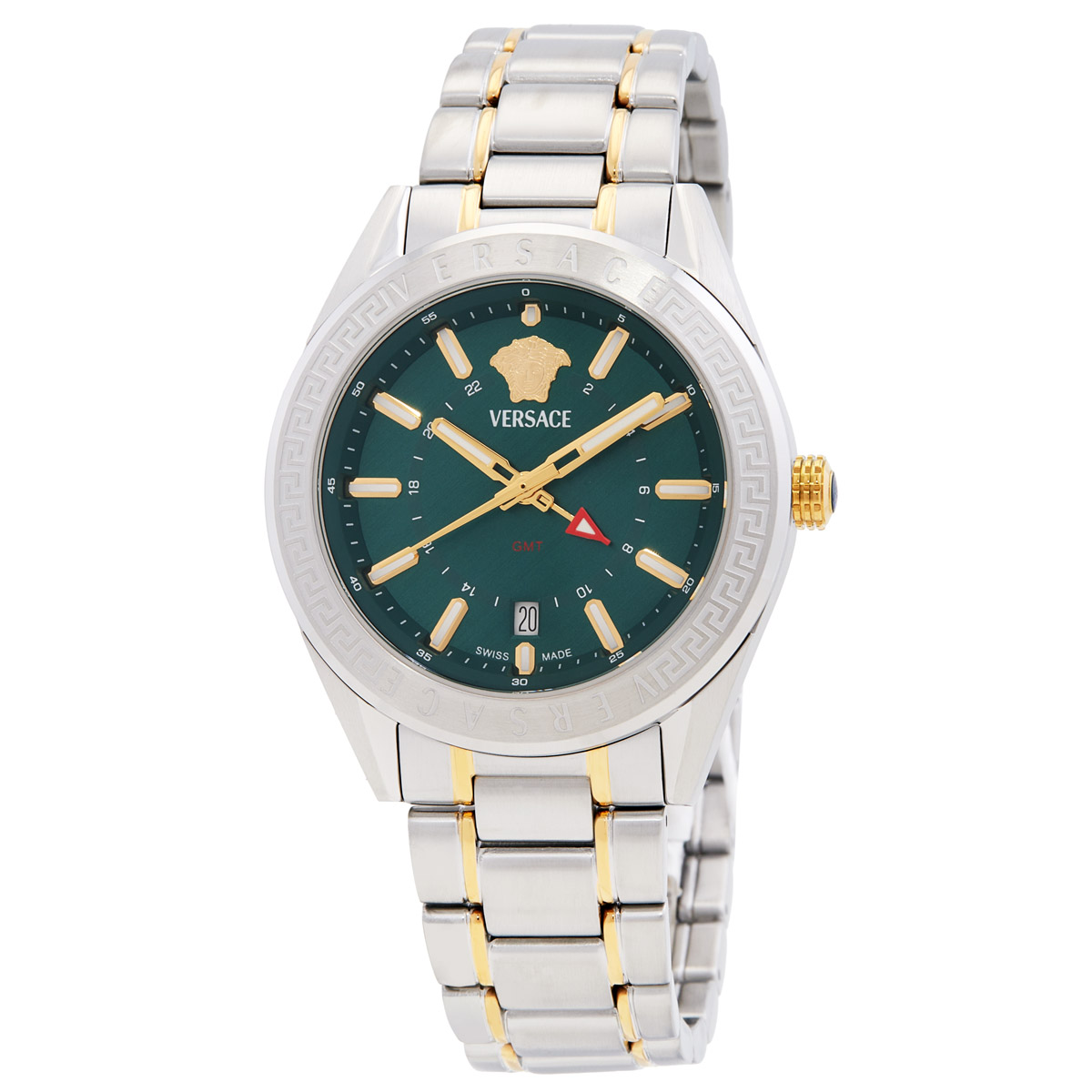 versace v code gmt quartz green dial men's watch veafa0524 versace v code gmt quartz green dial men's watch veafa0524