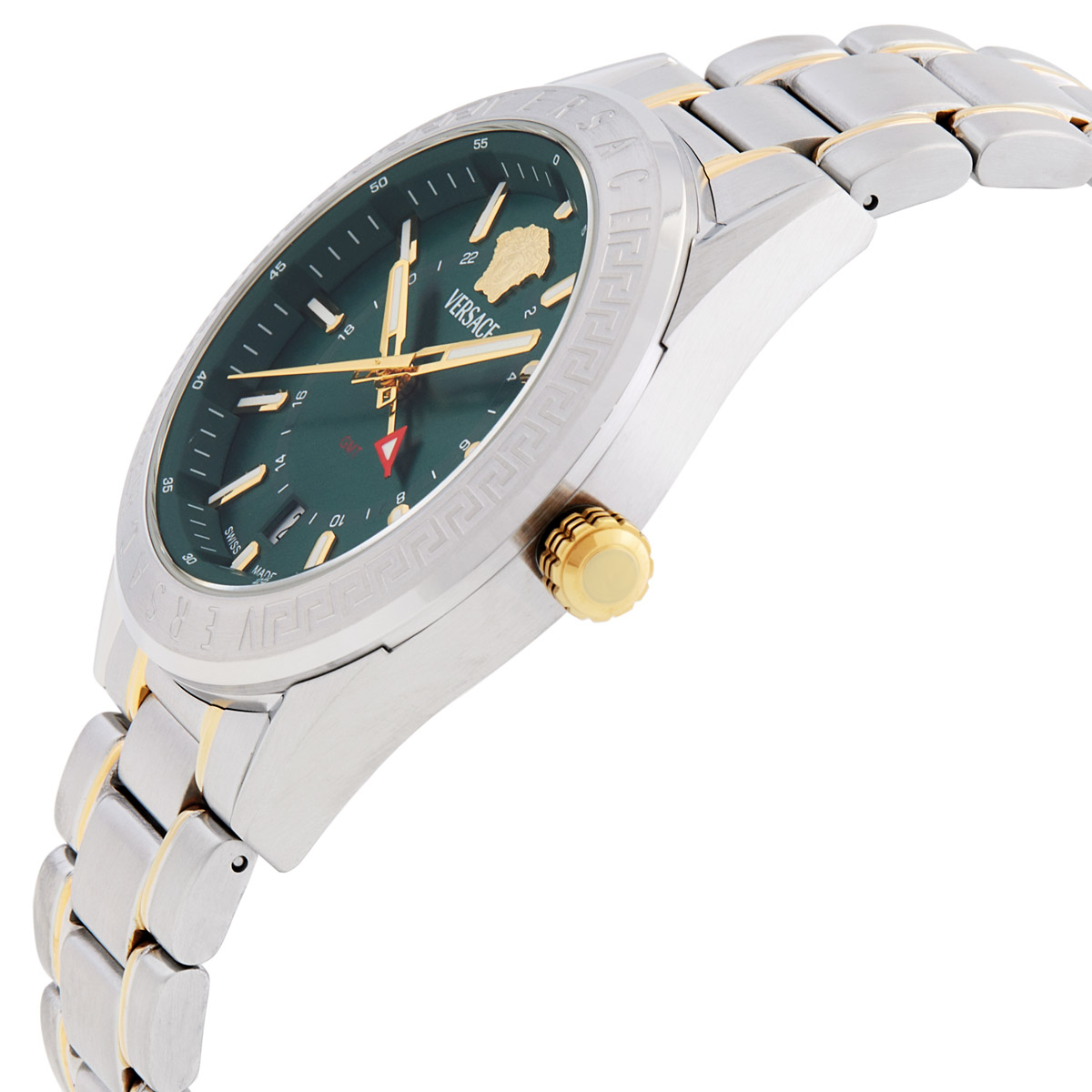 versace v code gmt quartz green dial men's watch veafa0524 versace v code gmt quartz green dial men's watch veafa0524