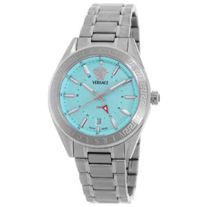 Витрина versace v code gmt quartz turquoise dial men's watch veafa0324