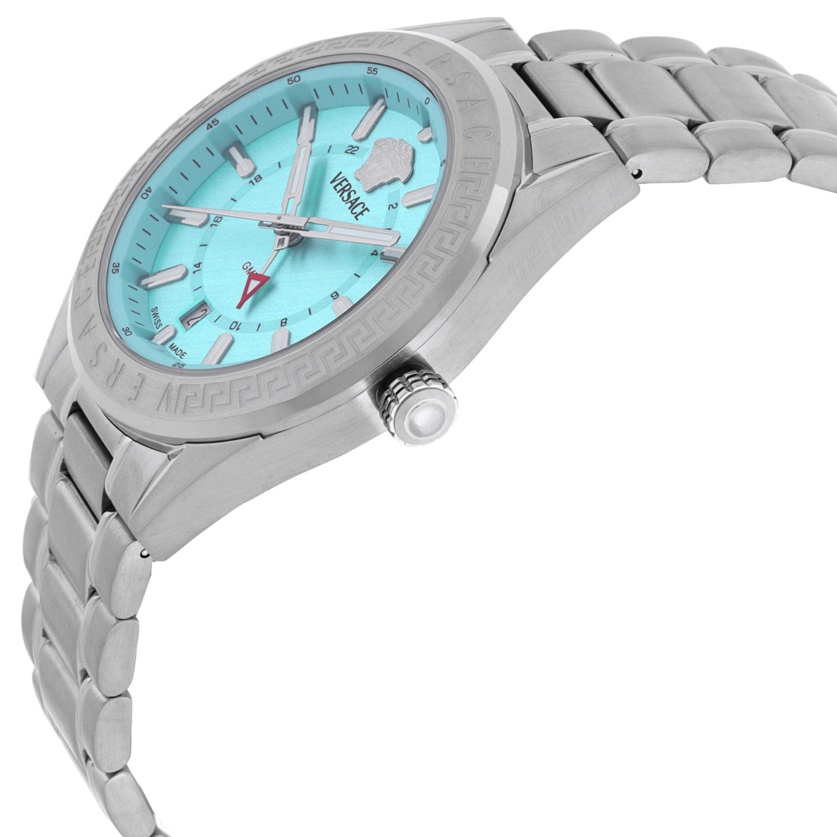 versace v code gmt quartz turquoise dial men's watch veafa0324 versace v code gmt quartz turquoise dial men's watch veafa0324