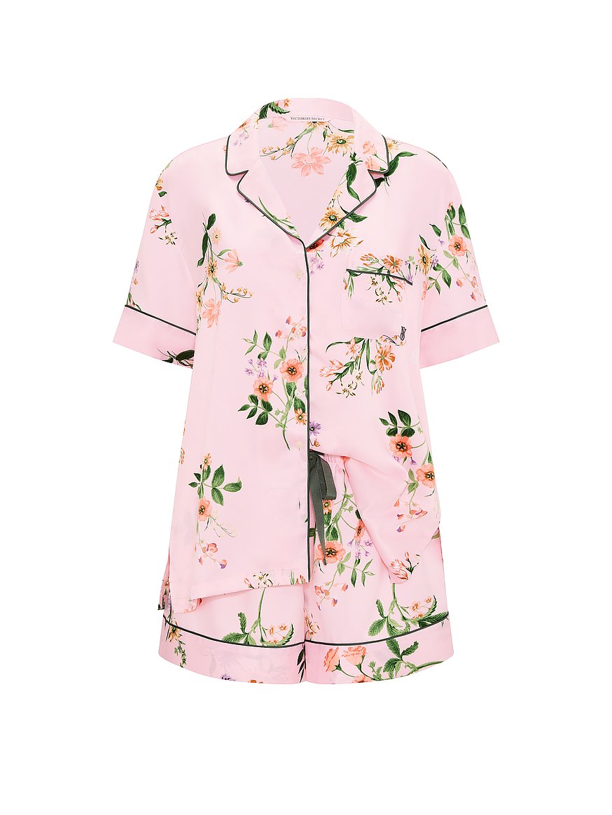 signature satin short pajama set signature satin short pajama set