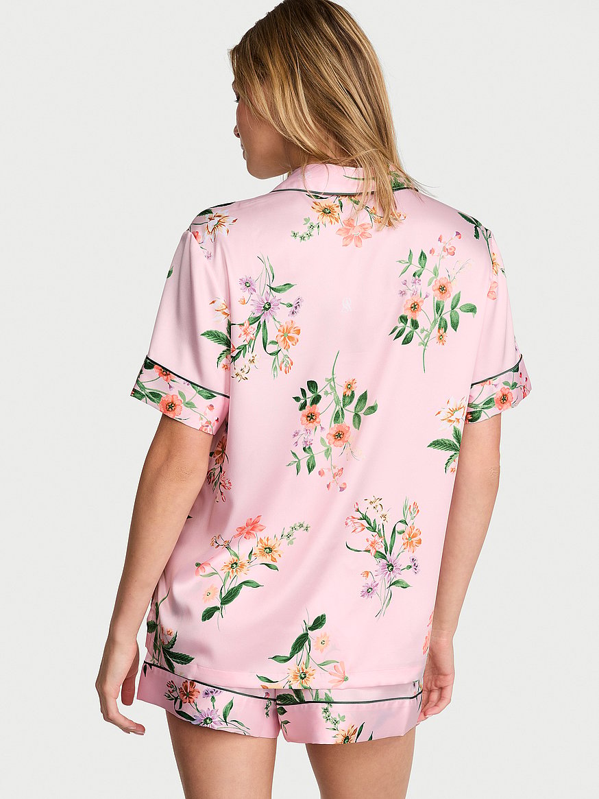 signature satin short pajama set signature satin short pajama set