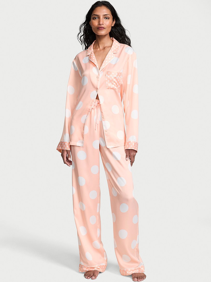 signature satin long pajama set signature satin long pajama set