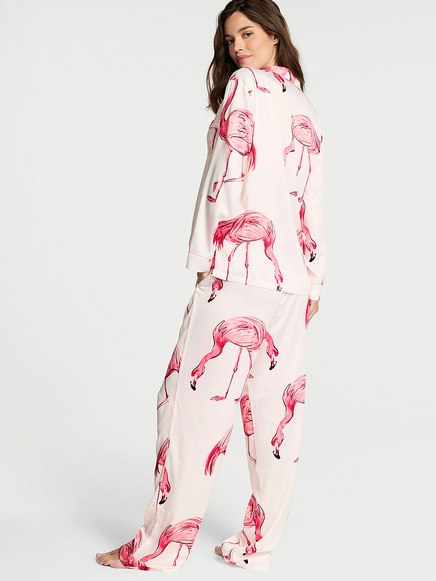 signature satin long pajama set signature satin long pajama set