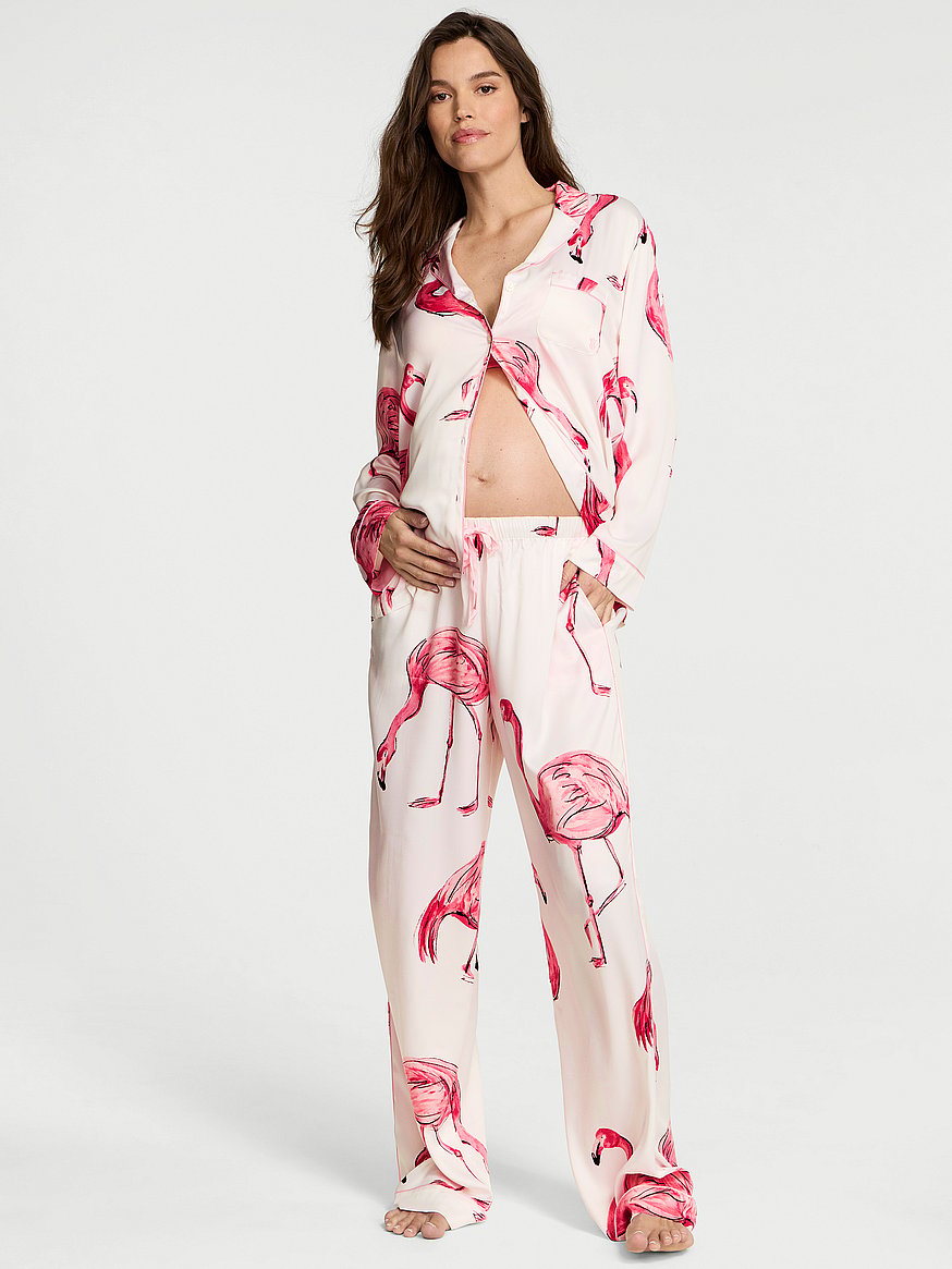 signature satin long pajama set signature satin long pajama set