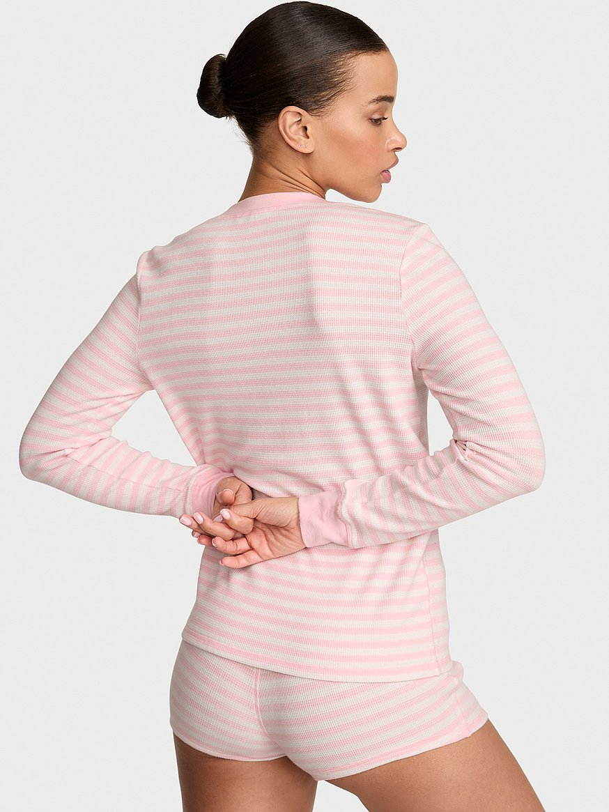 soft thermal henley short pajama set soft thermal henley short pajama set
