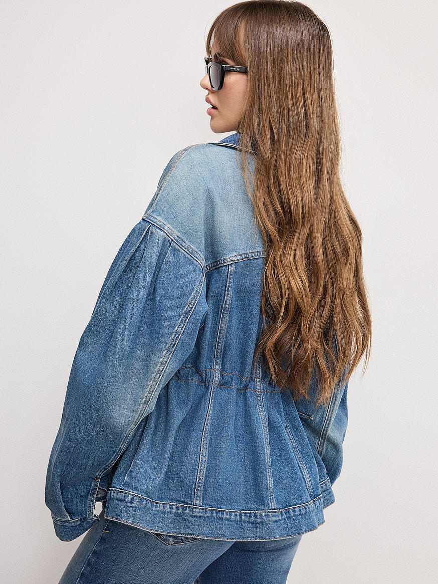 barrel sleeve denim jacket barrel sleeve denim jacket