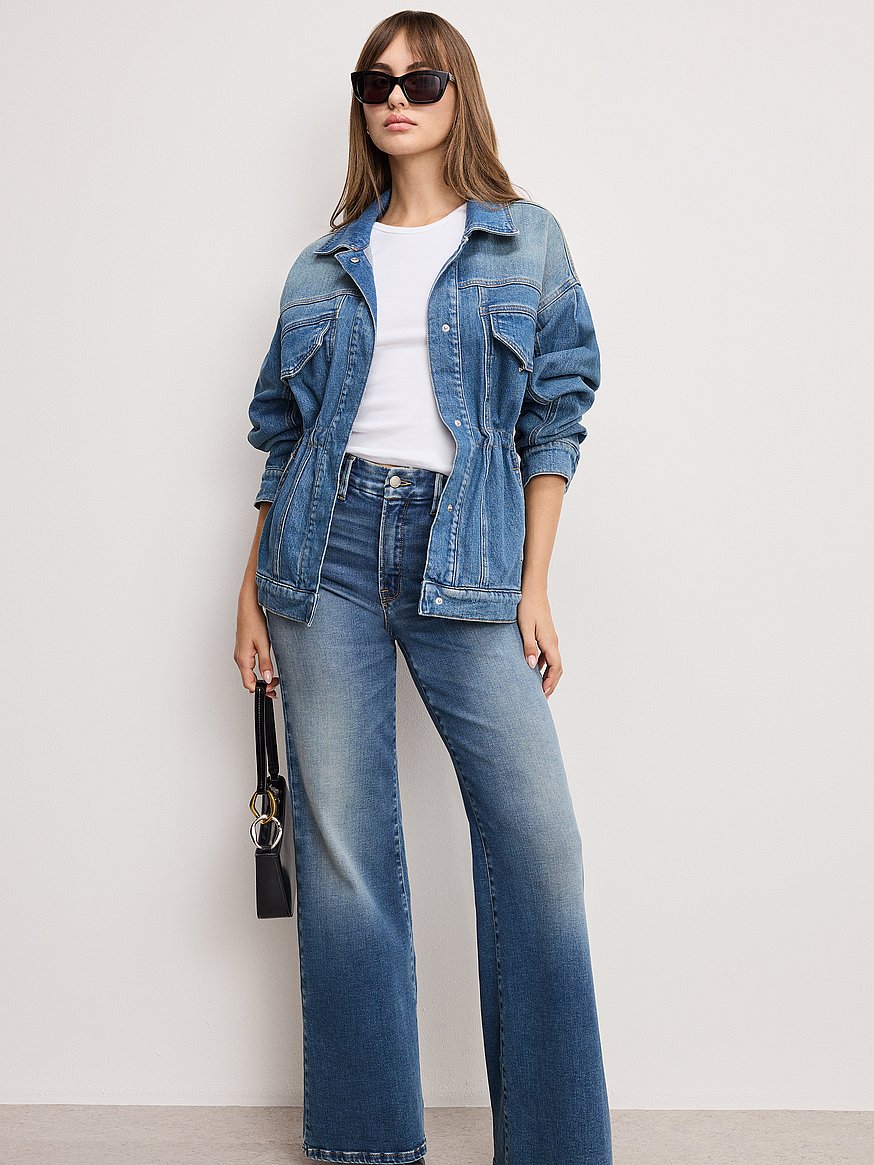 barrel sleeve denim jacket barrel sleeve denim jacket