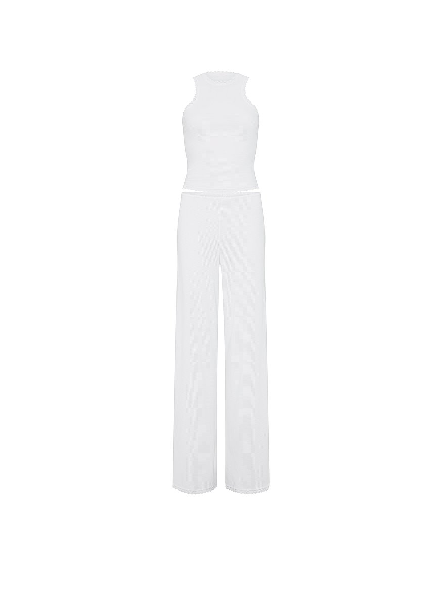 cotton shadow stripe tank & pants set cotton shadow stripe tank & pants set