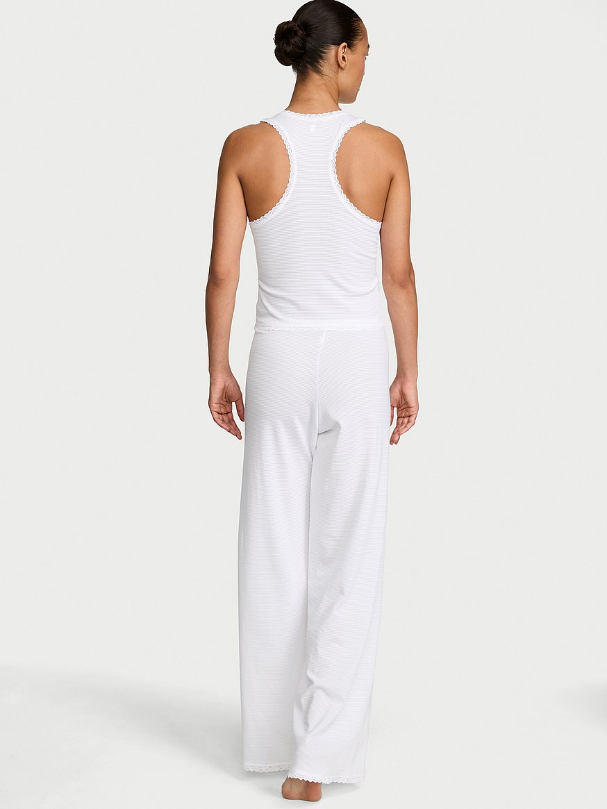 cotton shadow stripe tank & pants set cotton shadow stripe tank & pants set