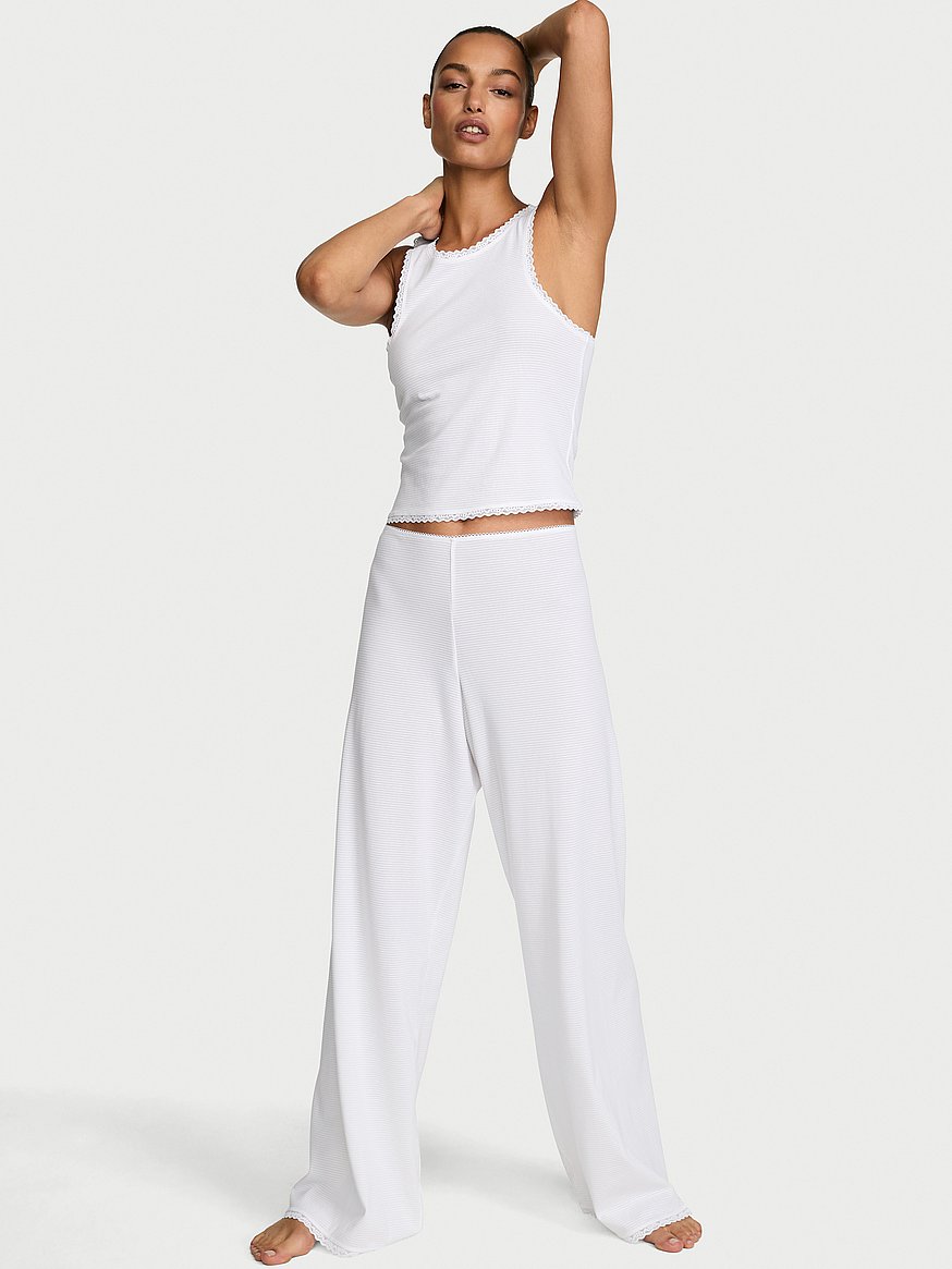 cotton shadow stripe tank & pants set cotton shadow stripe tank & pants set