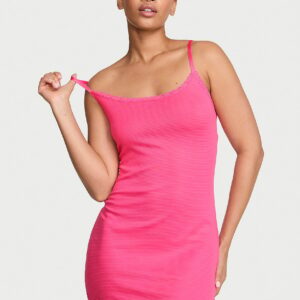 Home cotton shadow stripe slip dress