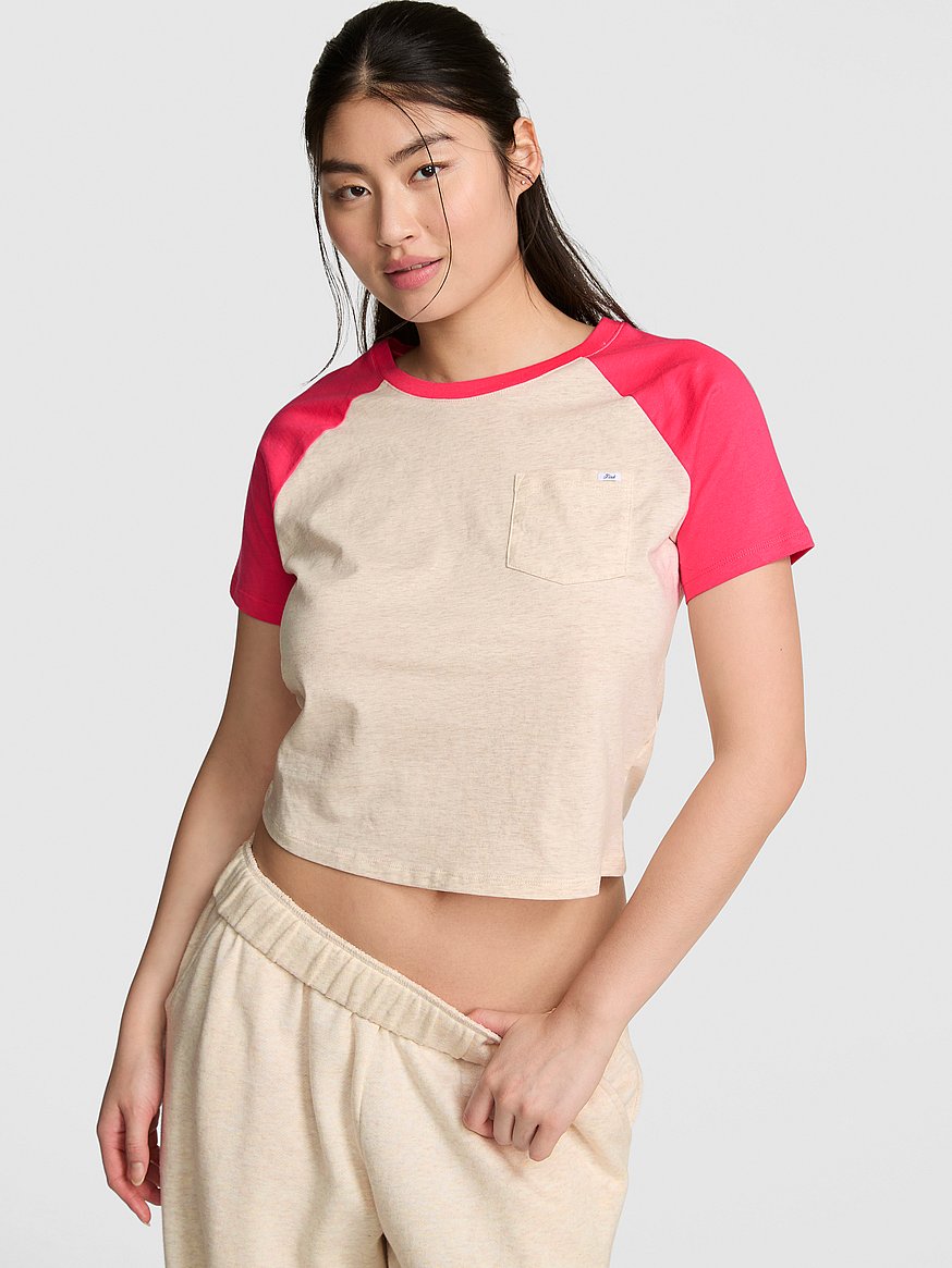 cotton raglan sleep tee cotton raglan sleep tee
