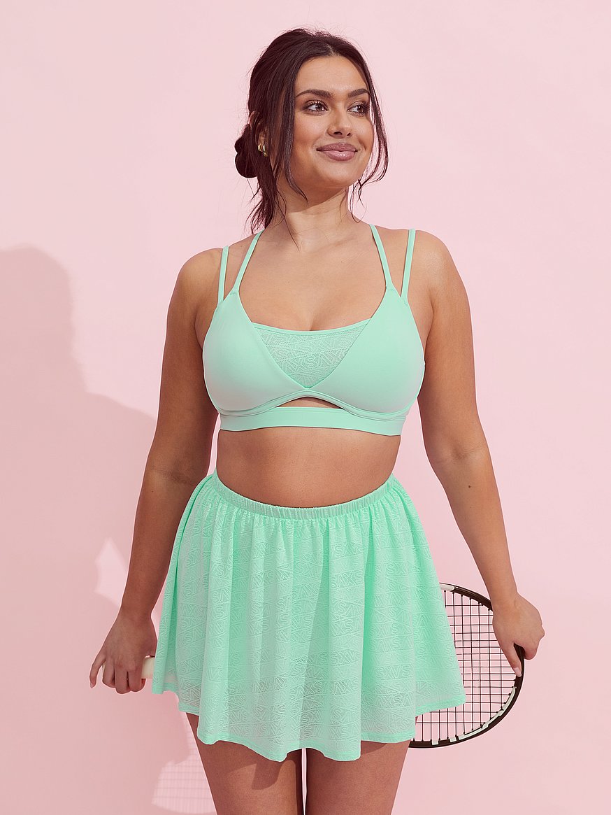 vsx elevate™ logo lace pleated skirt vsx elevate™ logo lace pleated skirt