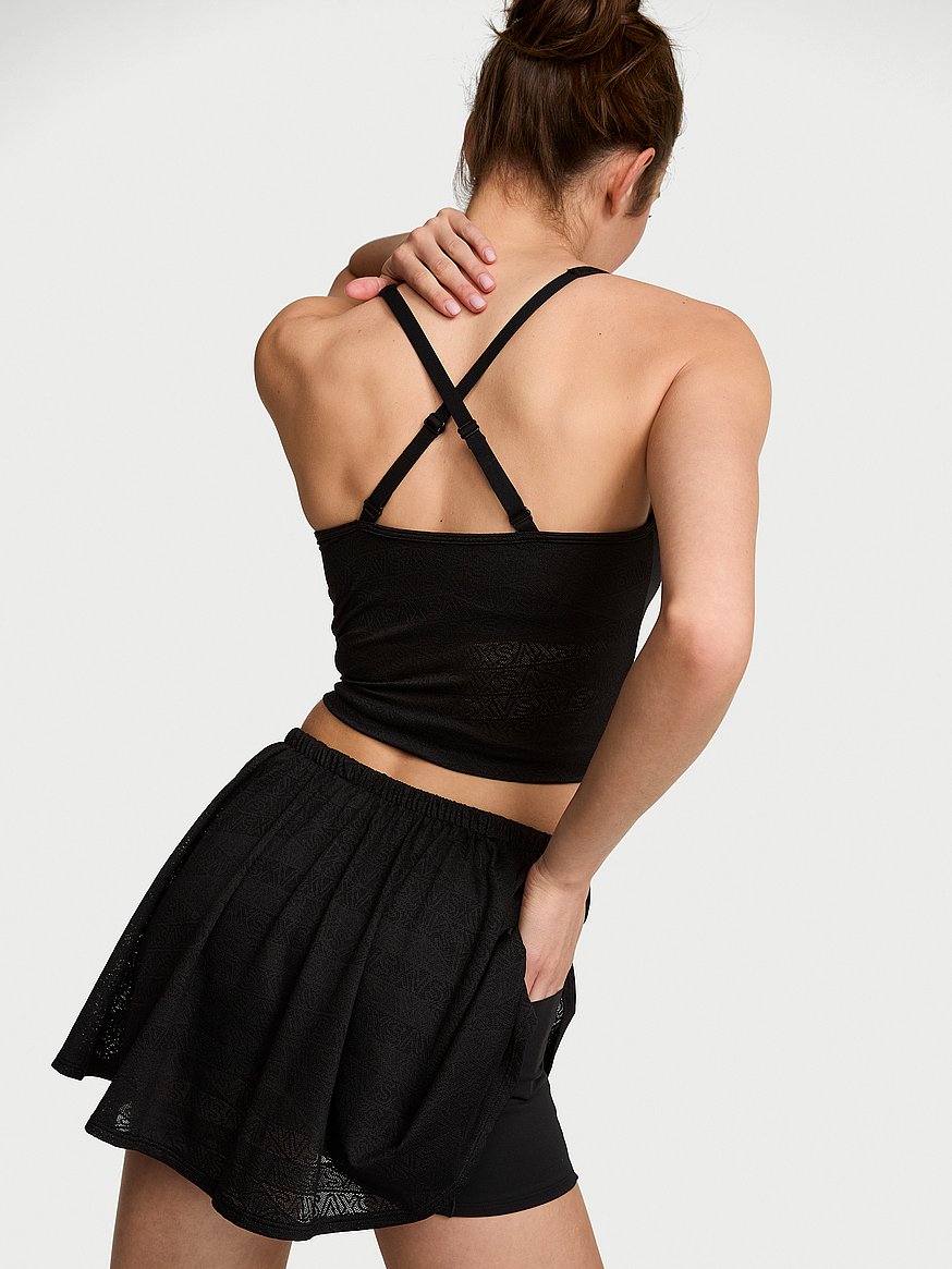 vsx elevate™ logo lace pleated skirt vsx elevate™ logo lace pleated skirt