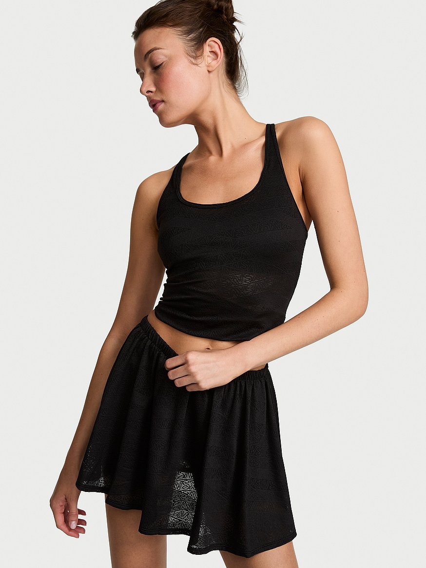 vsx elevate™ logo lace pleated skirt vsx elevate™ logo lace pleated skirt