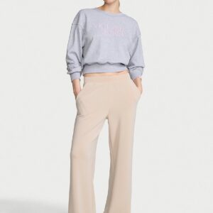 Home featherweight knit wide leg pant