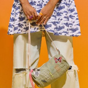 Home canvas rolled duffle shoulder bag
