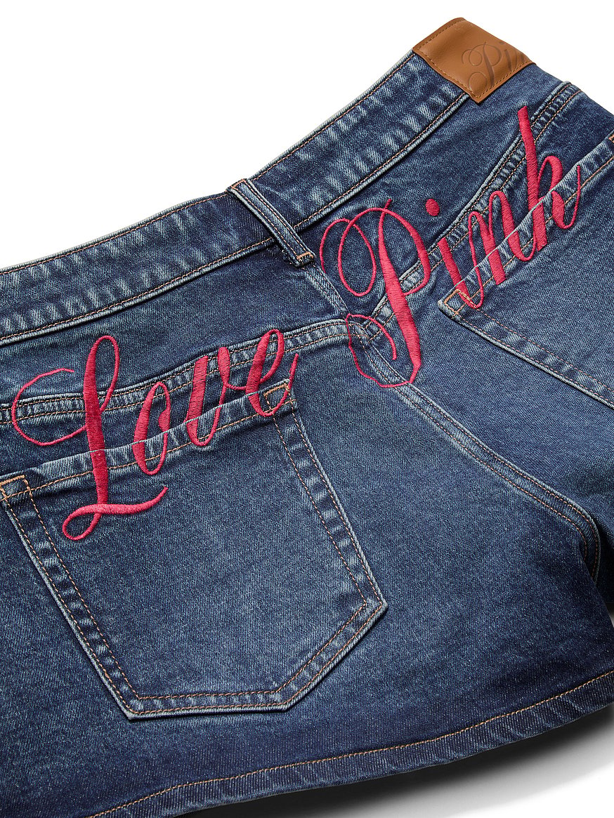denim by pink mid rise cheeky shortie denim by pink mid rise cheeky shortie