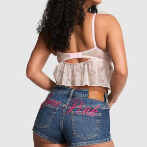 denim by pink mid rise cheeky shortie