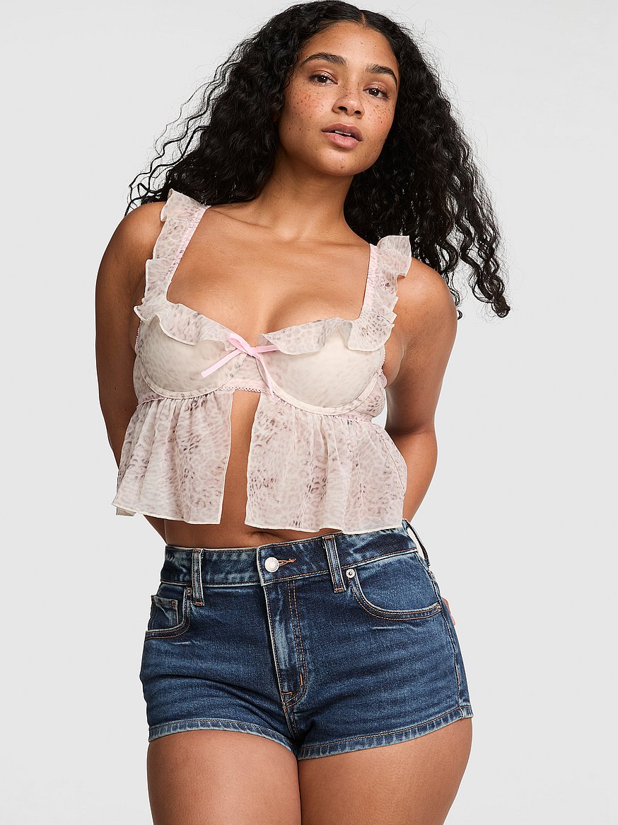 denim by pink mid rise cheeky shortie denim by pink mid rise cheeky shortie