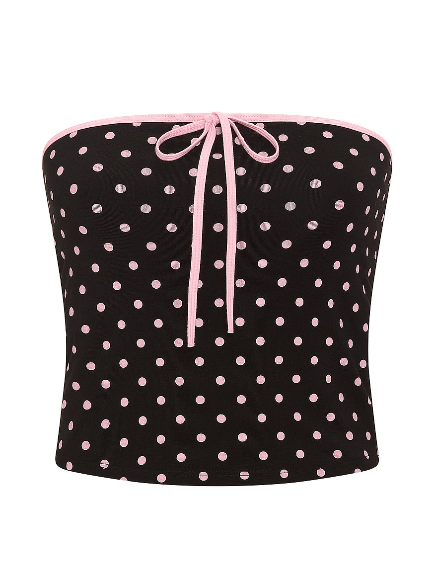 all day cotton™ ruched front tie tube top all day cotton™ ruched front tie tube top