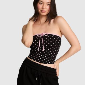 all day cotton™ ruched front tie tube top
