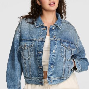 Home denim by pink boyfriend trucker jacket