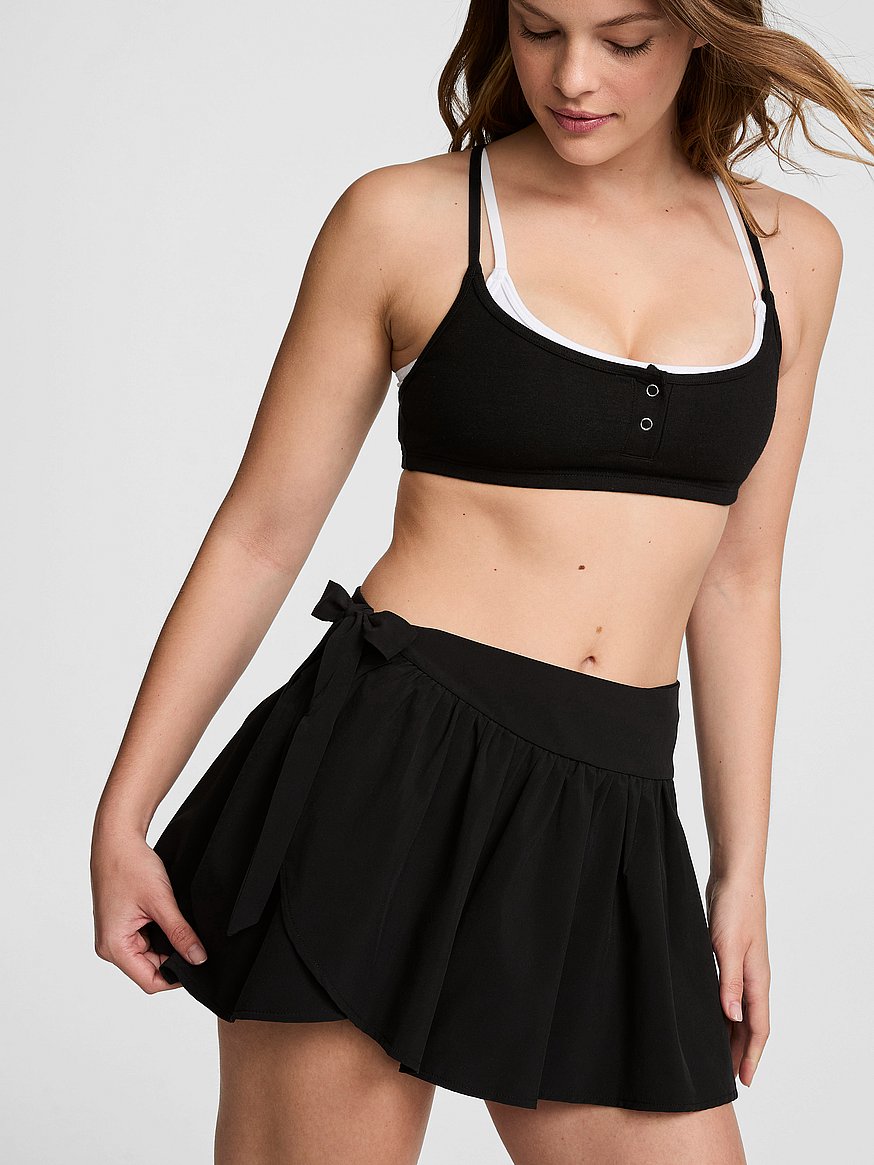 tech woven asymmetrical side tie skort tech woven asymmetrical side tie skort