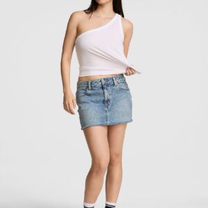 denim by pink mini jean skirt