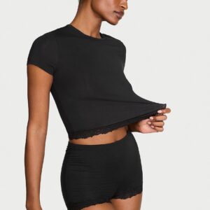 Home sosoft™ modal lace trim tee & shortie set